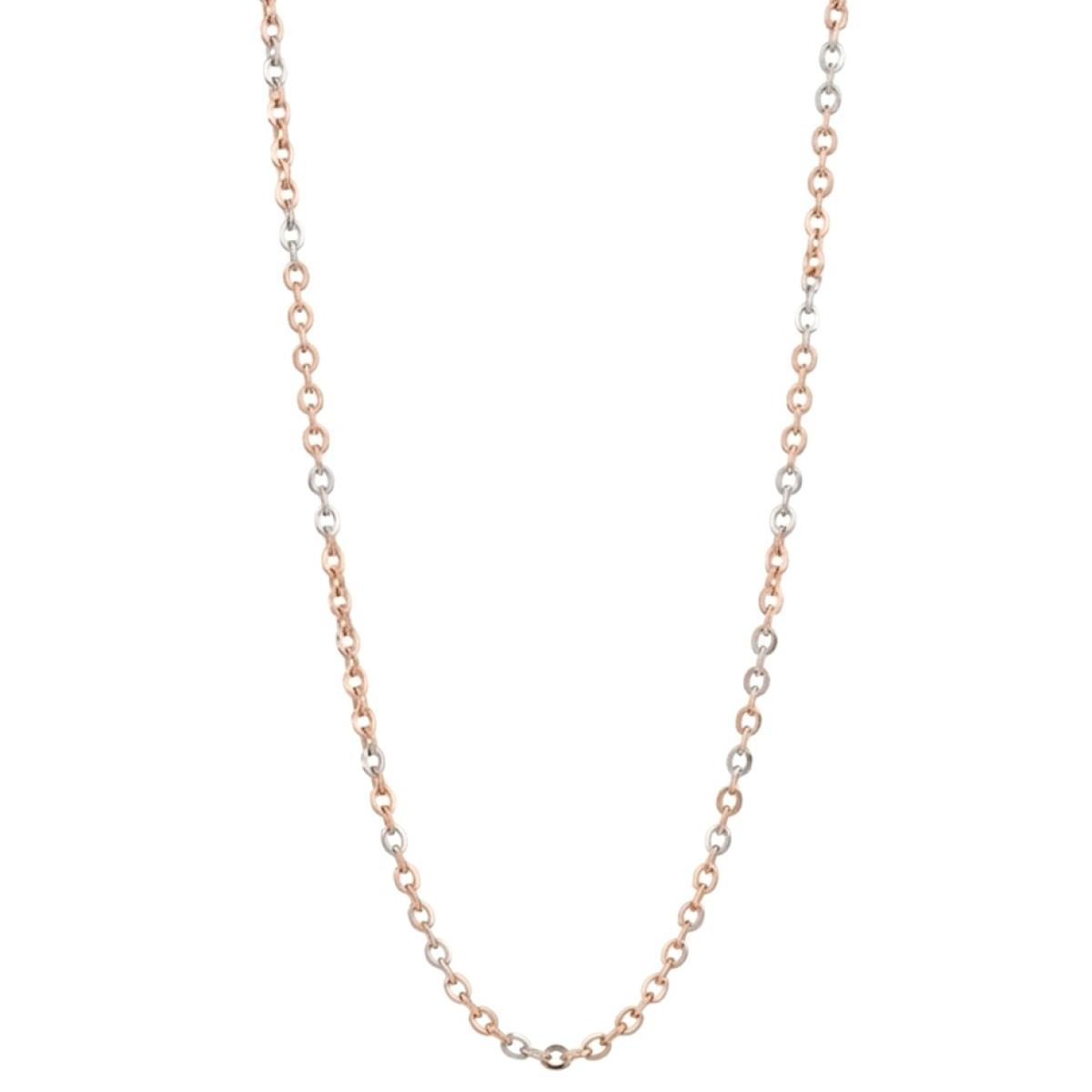 Pink and white gold chain (987), Thin chains, Gold type: 585, Item in the photo weight: 2.08 g - Jewelry online