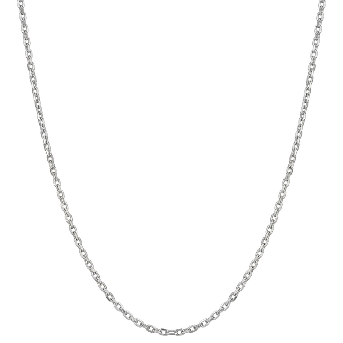 Klasiska balta zelta ķēdīte (1424), Plānas ķēdes, Zelta standarts: 585, Produkta foto svars: 2.03 g - Rotājumlietas internetā