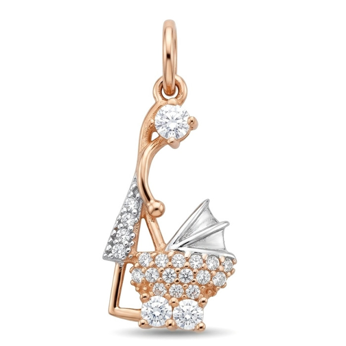 Zelta kulons "Mamma ar bērnu ratiņiem" (174)