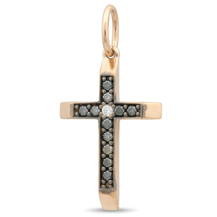 Zelta kulons "Krusts" ar melnām acīm (744)