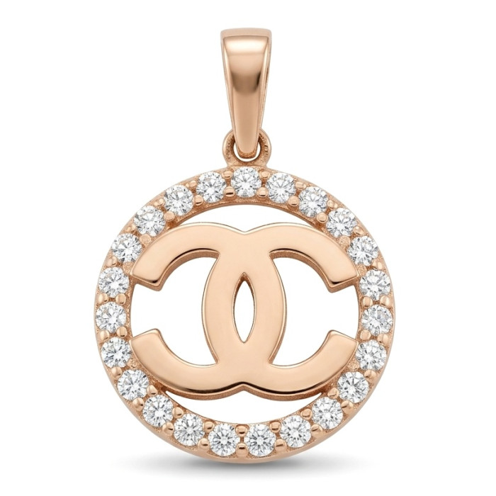 Apvalus auksinis pakabukas su akutėmis (847)