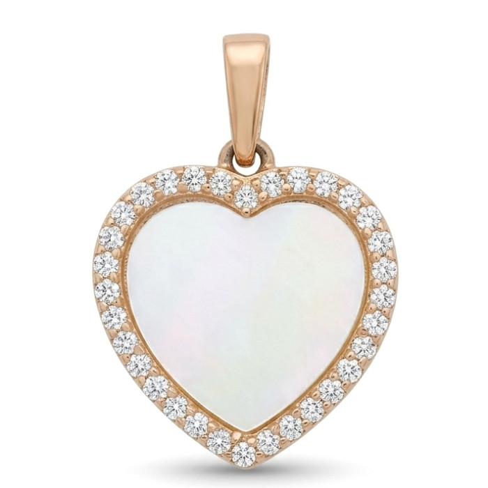 Auksinis pakabukas "Balta širdelė" (996)