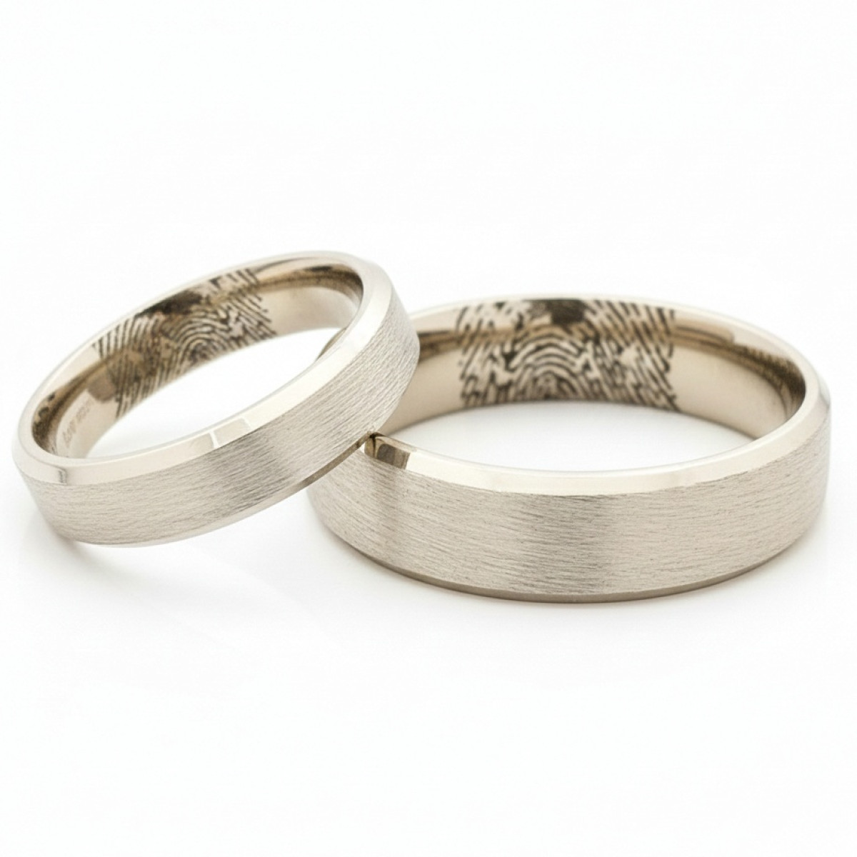  White gold matte wedding rings (vz102), Modern Design Wedding Rings, Gold type: 585, Item in the photo weight: 12.00 g - Jewelry online