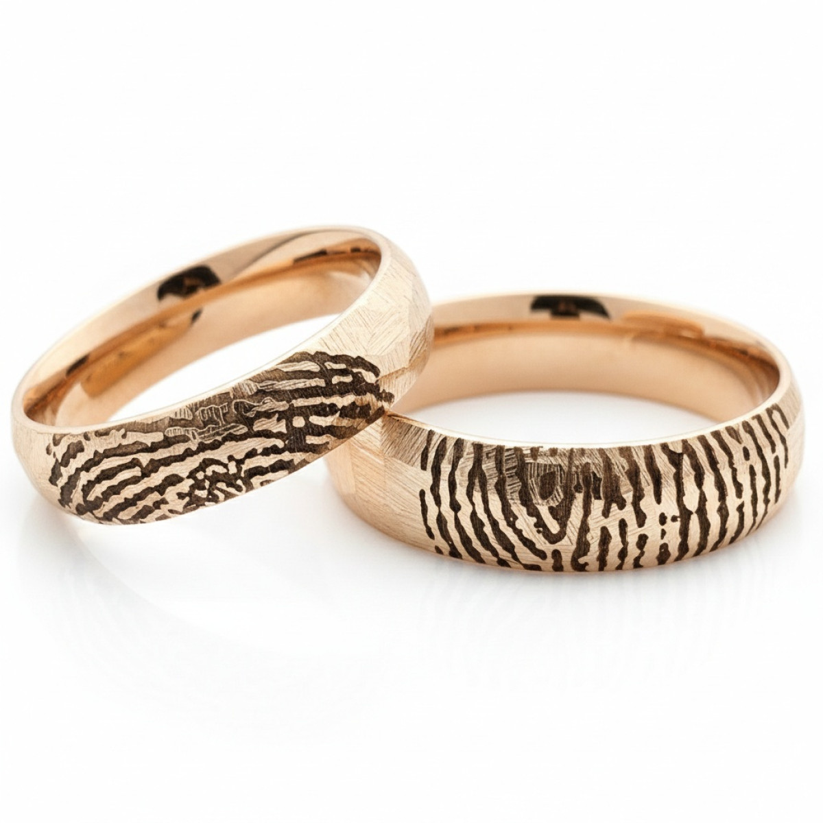  Wedding rings with fingerprints (vz113), Modern Design Wedding Rings, Gold type: 585, Item in the photo weight: 10.00 g - Jewelry online