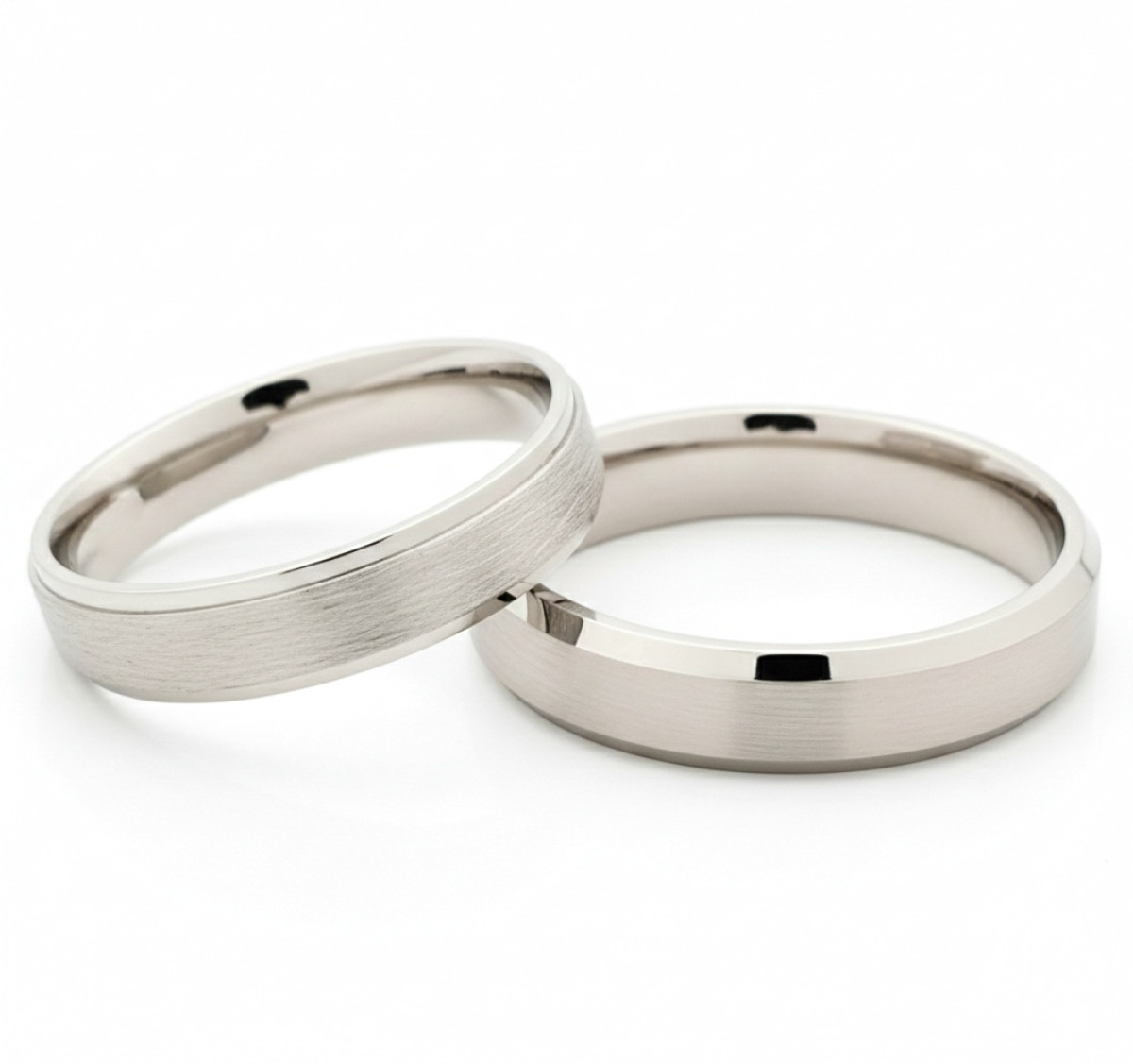  Matte white gold wedding rings (vz115), Modern Design Wedding Rings, Gold type: 585, Item in the photo weight: 9.50 g - Jewelry online