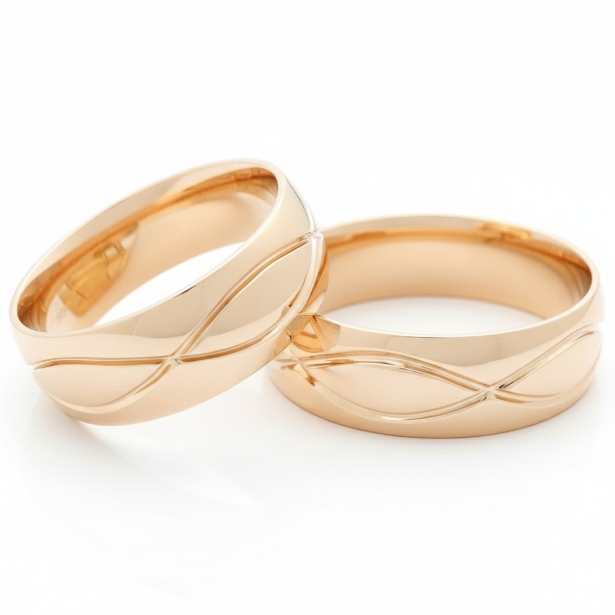  Wedding rings "Wavel" (vz117), Modern Design Wedding Rings, Gold type: 585, Item in the photo weight: 10.00 g - Jewelry online