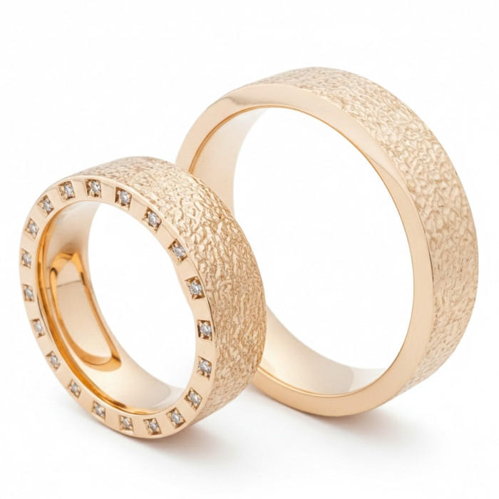  Luxury wedding rings with diamonds on the edge of the ring (vz118)