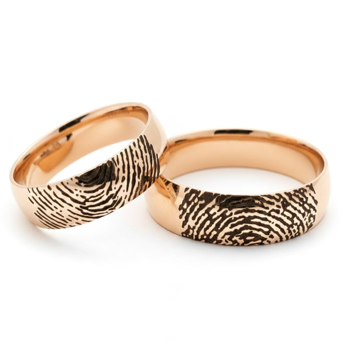  Shiny wedding rings with fingerprints (vz120)
