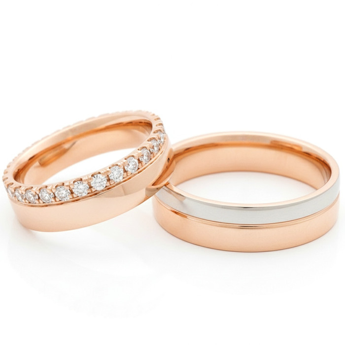  Wedding rings with diamond ribbon (vz122)