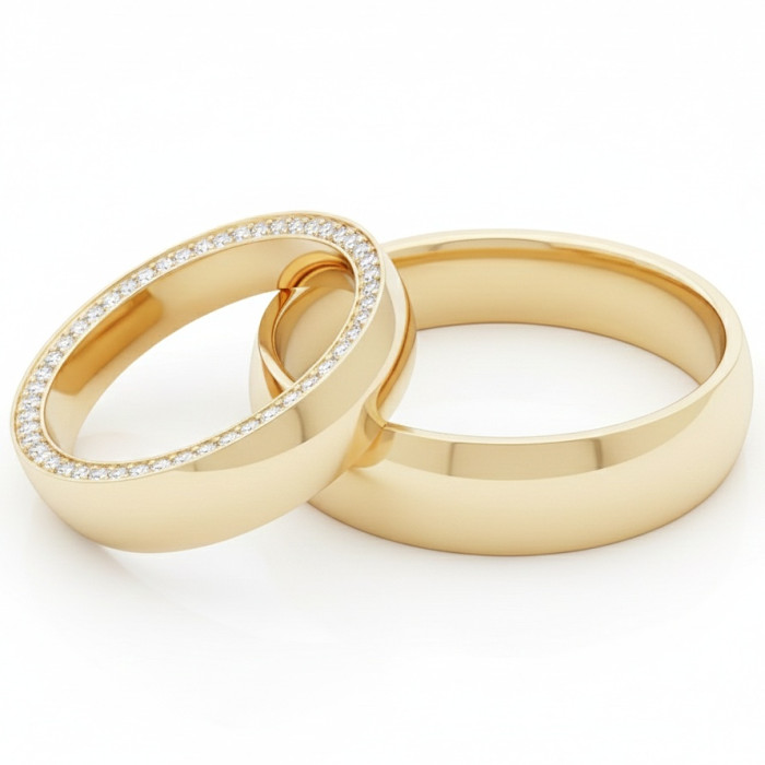  Wedding rings with diamonds on the edge (vz124)