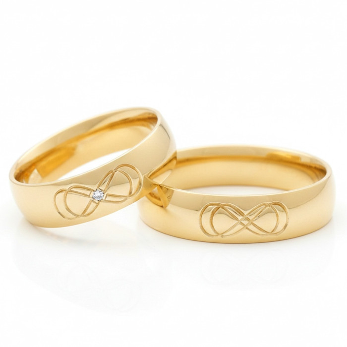  Yellow gold wedding rings "Infinity" (vz126)