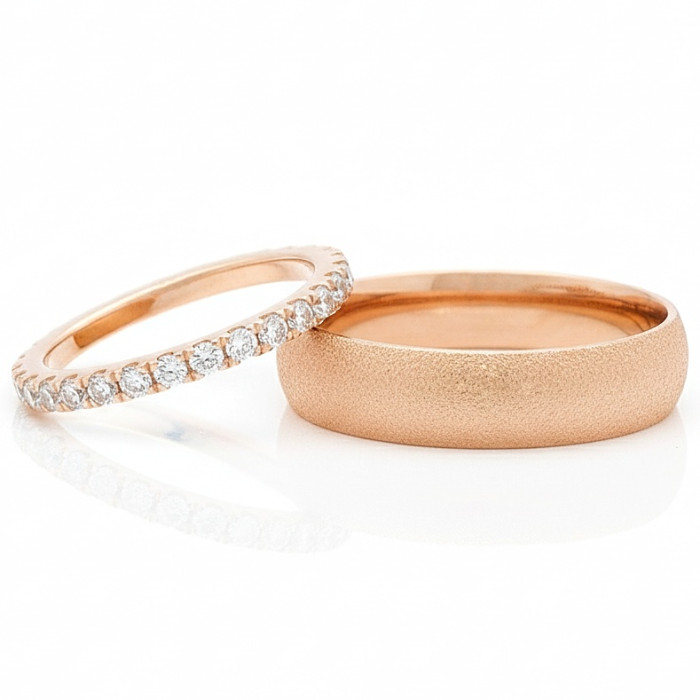  Wedding rings with diamond ribbon (vz131)