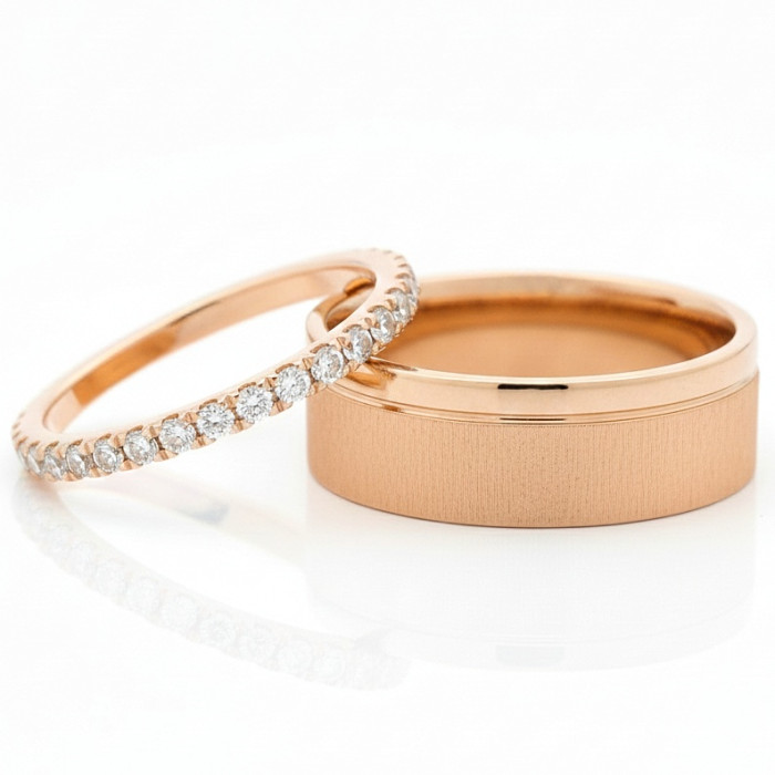  Wedding rings with diamond ribbon (vz133)