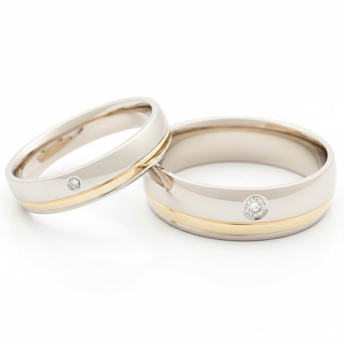  White and yellow gold wedding rings (vz134)