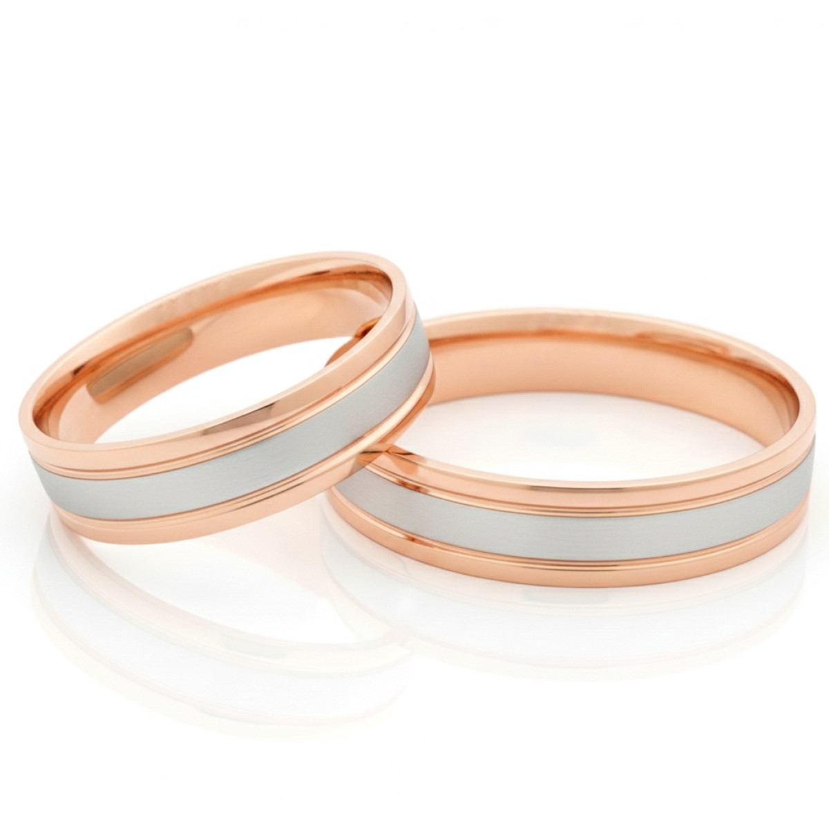  Two Gold Wedding Rings (vz136), Modern Design Wedding Rings, Gold type: 585, Item in the photo weight: 9.00 g - Jewelry online