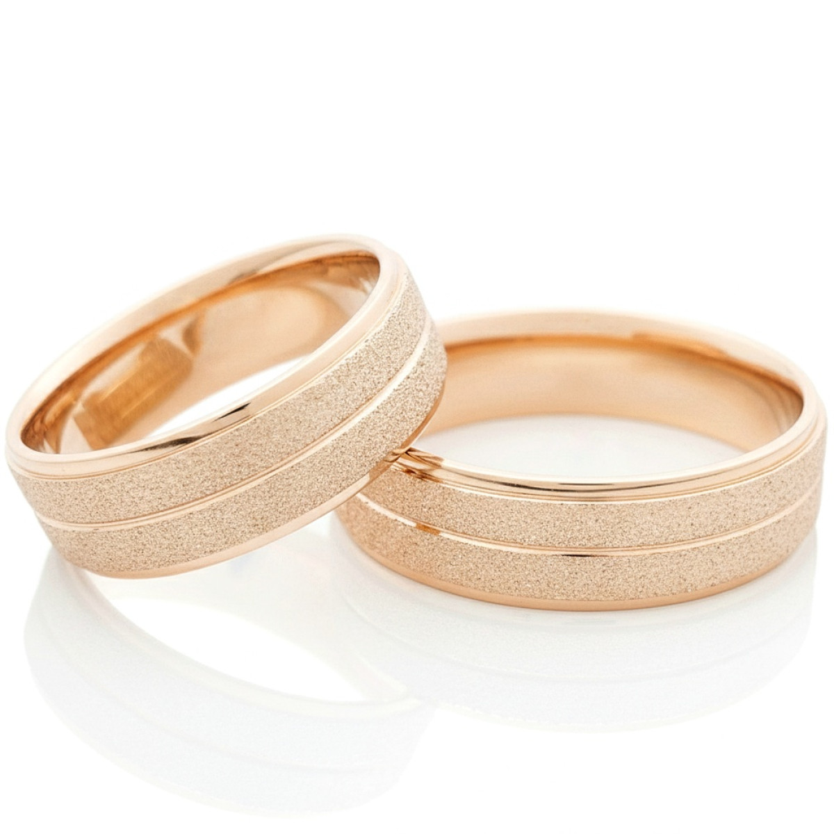  Matte wedding rings (vz140), Modern Design Wedding Rings, Gold type: 585, Item in the photo weight: 16.00 g - Jewelry online