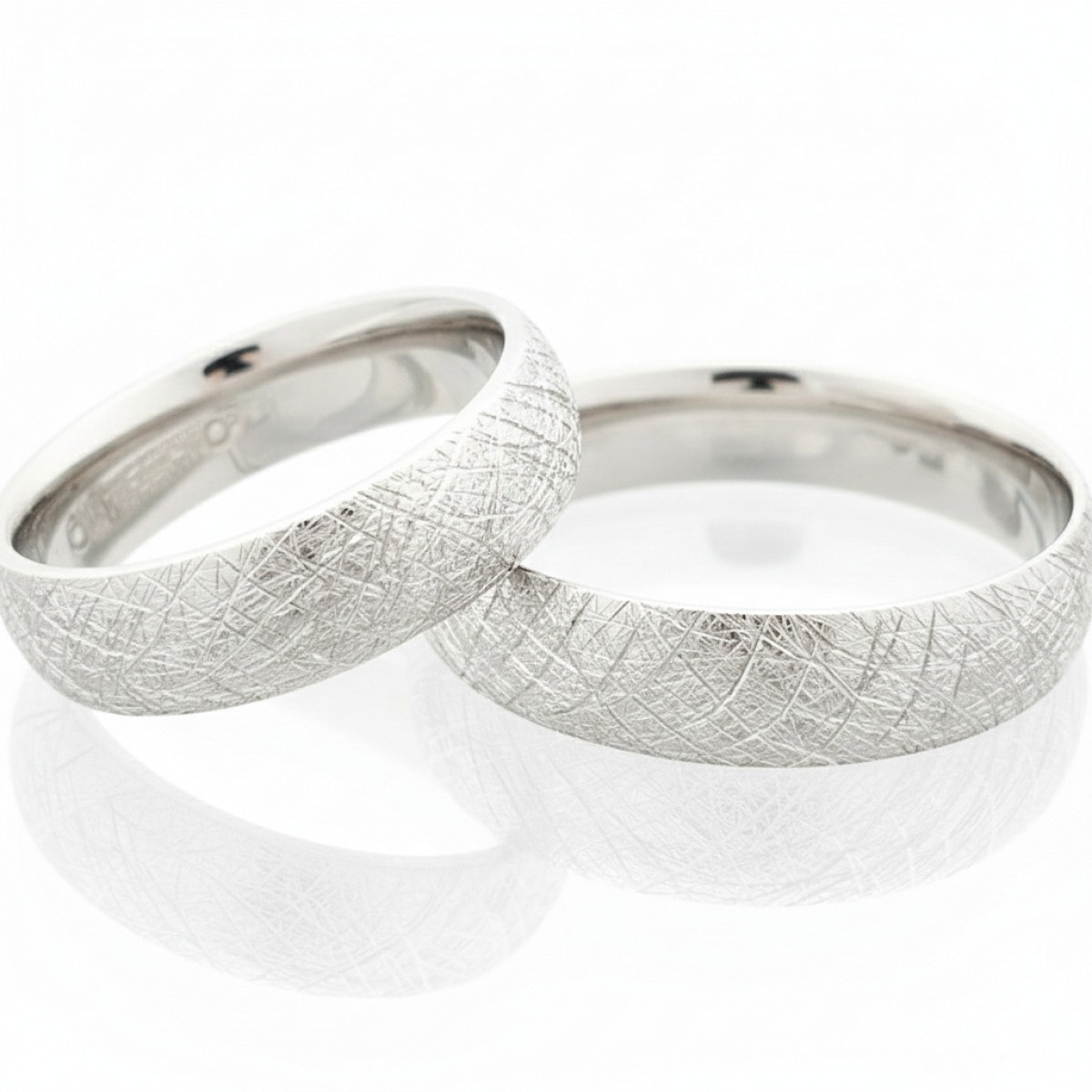 White Gold Matte Wedding Rings (vz157), Modern Design Wedding Rings, Gold type: 585, Item in the photo weight: 12.00 g - Jewelry online