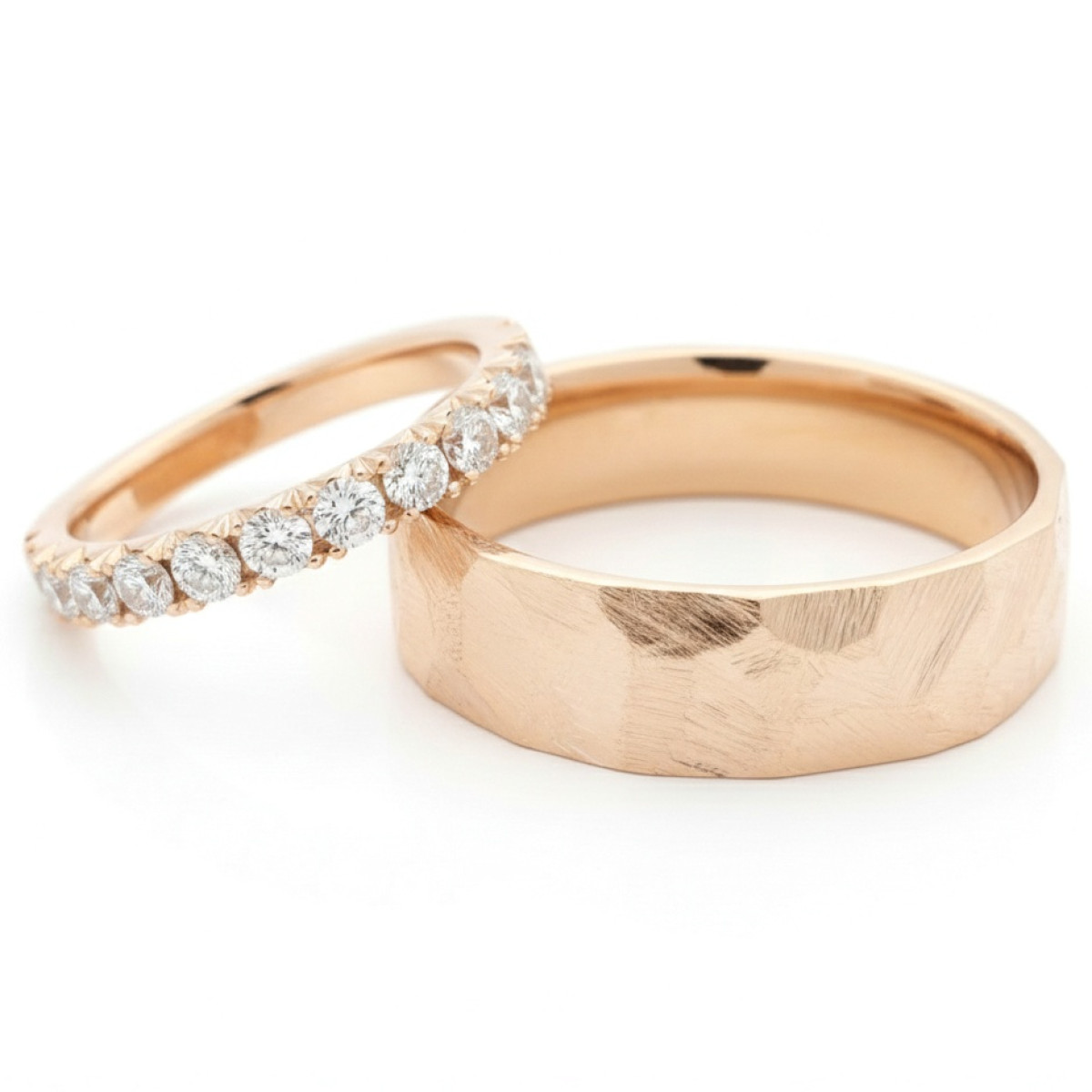 Wedding rings with diamonds (vz175), Modern Design Wedding Rings, Gold type: 585, Item in the photo weight: 12.00 g, Gemstone in the photo: Briliant, The weight of the gem in the photo: 0.50 ct,  Number of holes in the picture: 13 vnt. - Jewelry online