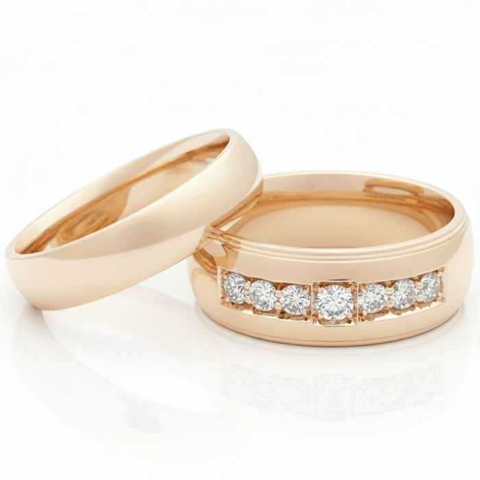 Gold wedding rings with diamonds (vz178)