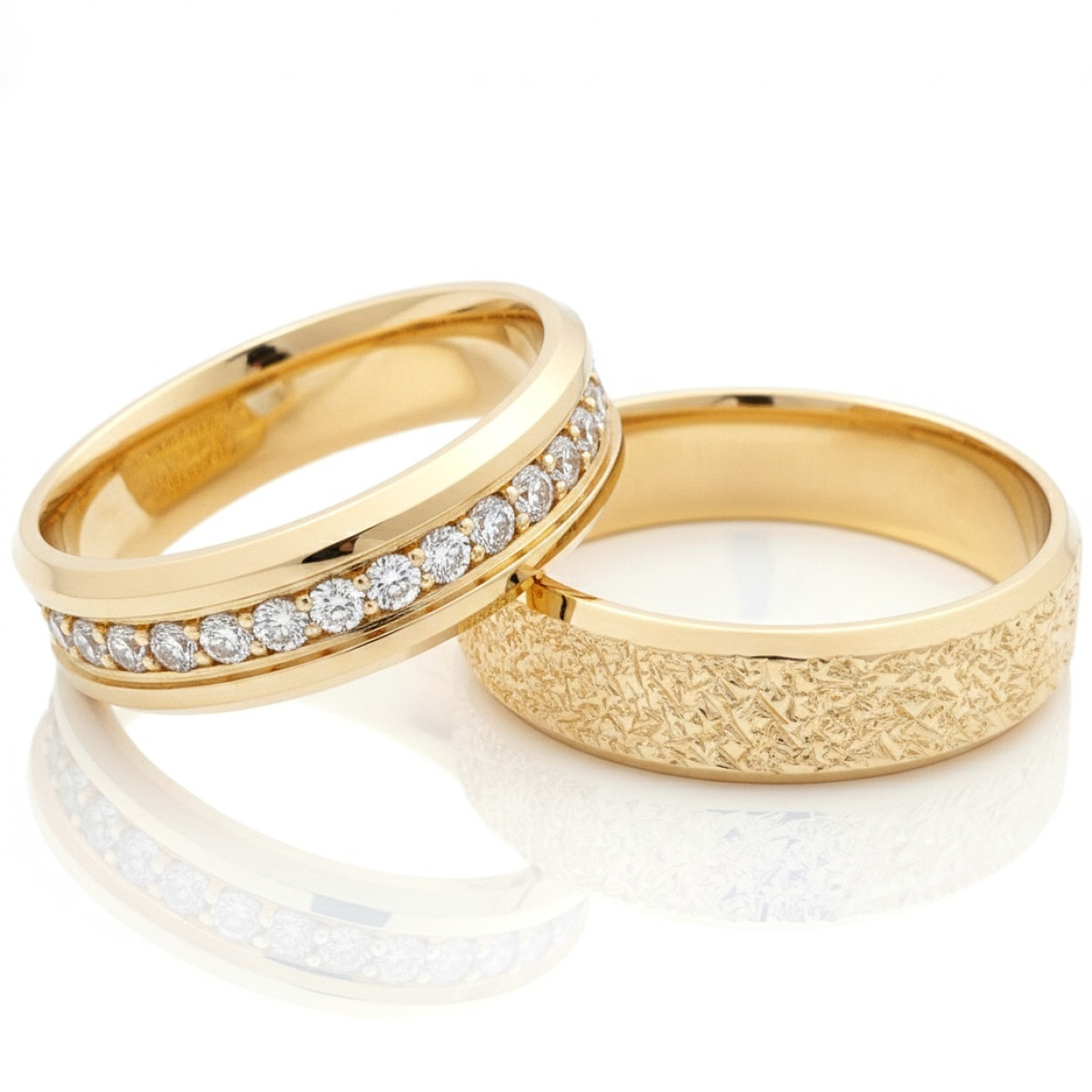 Yellow Gold Wedding Rings with Diamonds (vz179), Modern Design Wedding Rings, Gemstone in the photo: Briliant, The weight of the gem in the photo: 0.54 ct,  Number of holes in the picture: 36 vnt., Gold type: 585, Item in the photo weight: 14.00 g - Jewelry online