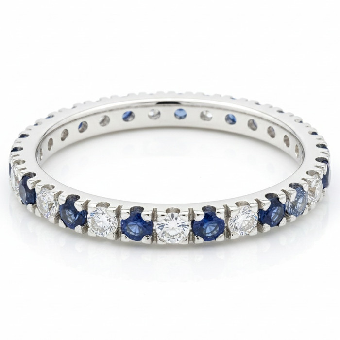  Blue Sapphire and Diamond Band (1717)