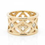  Wedding ring (vz38), Modern Design Wedding Rings, Gold type: 585, Item in the photo weight: 9.50 g, The weight of the gem in the photo: 0.12 ct, Gemstone in the photo: Briliant,  Number of holes in the picture: 4 vnt. - Custom jewelry