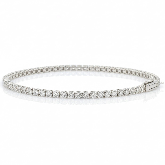 Balto aukso Tennis apyrankė su briliantai (21)