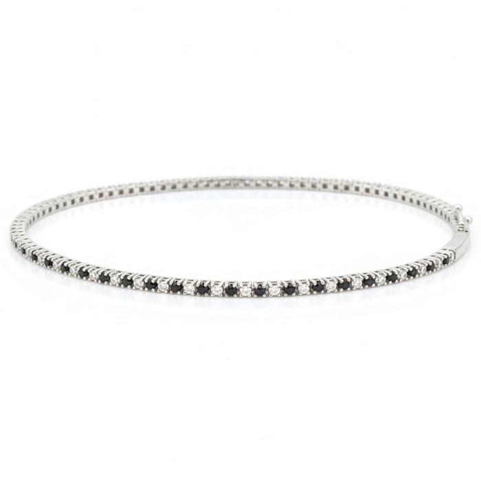 Balto aukso Tennis tipo apyrankė su deimantais (29)