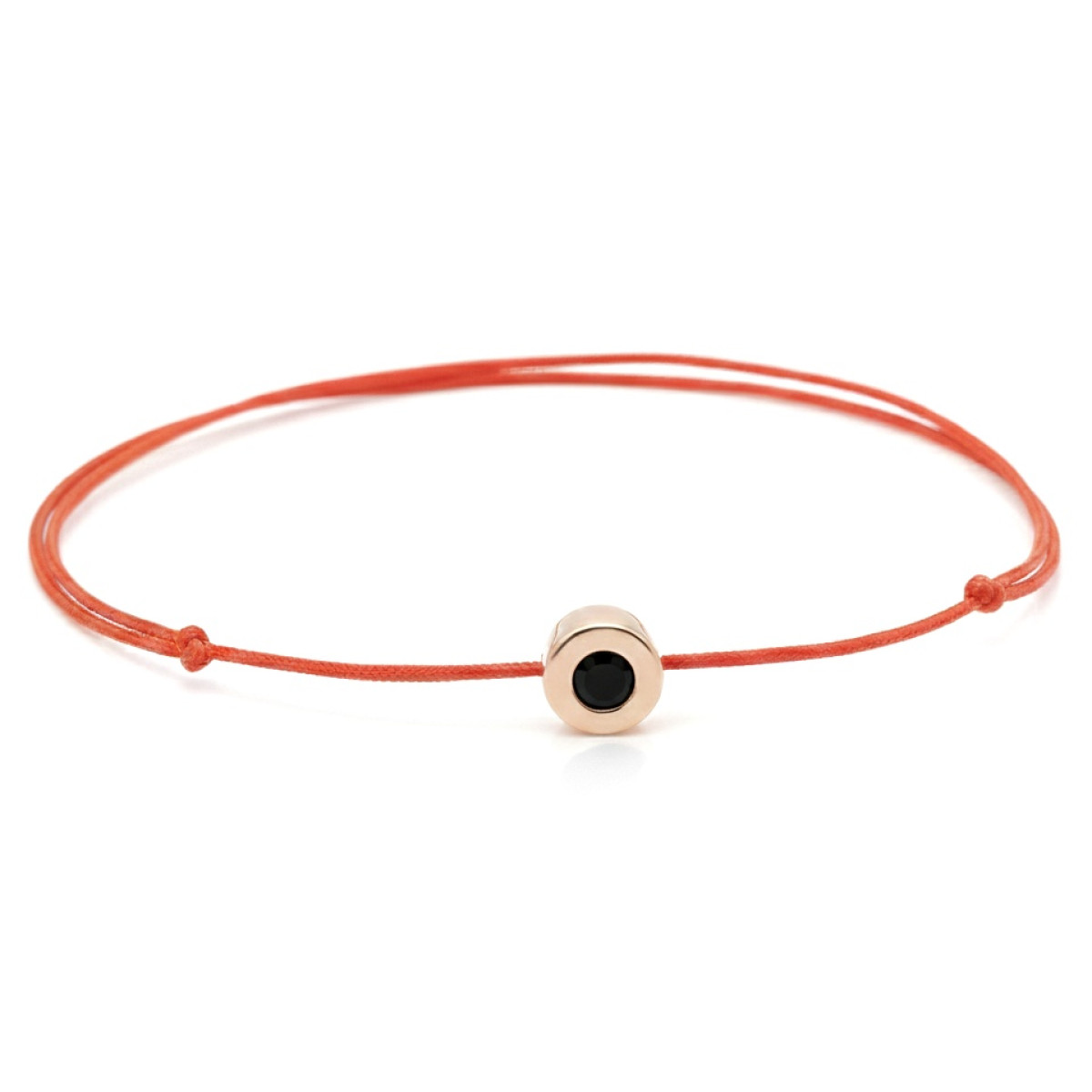Red thread bracelet with black diamond (55), Offers bracelets, Gemstone ct.: 0.01-0.09 ct, Gemstone ct.: 0.04 ct, Gold type: 585, Item in the photo weight: 0.39 g, Gemstone: Diamond - Jewelry online