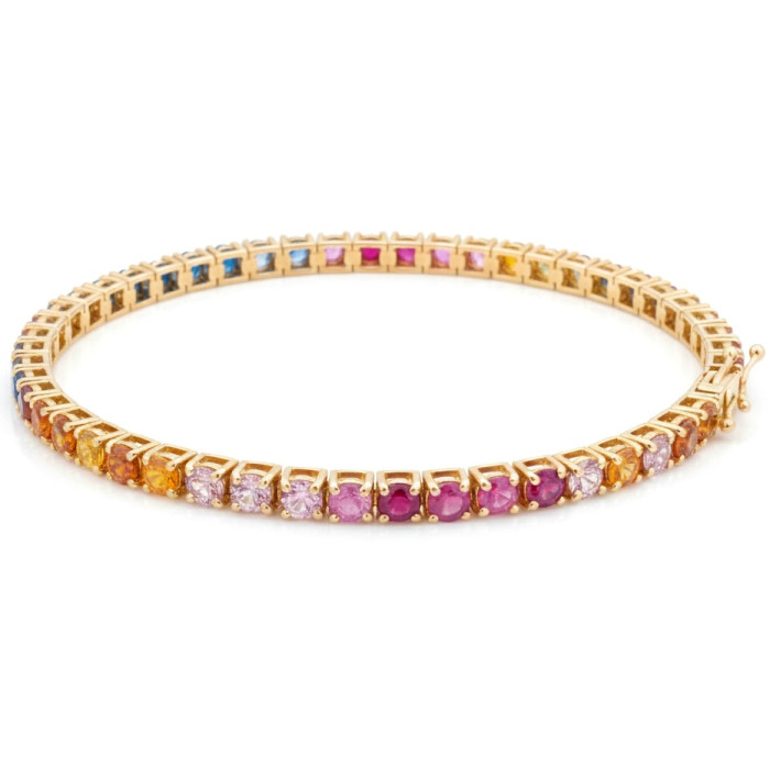 Spalvotų safyrų Tennis apyrankė (59)