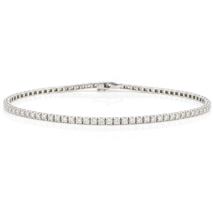 Balto aukso deimantinė Tennis tipo apyrankė (75)