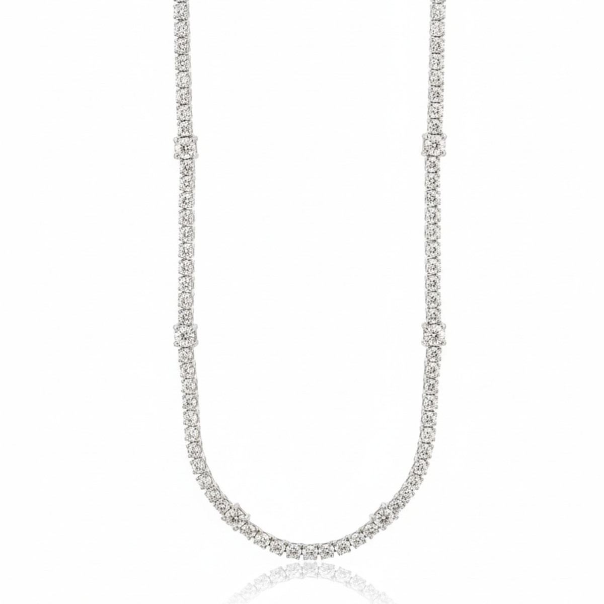 Luxurious Tennis chain with diamonds (12), Chains, Gold type: 585, Item in the photo weight: 12.48 g, Gemstone: Brilliant, Gemstone ct.: 2.01 - 3.00 ct, Gemstone ct.: 2.10 ct - Jewelry online