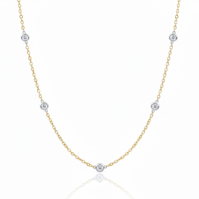 Yellow gold chain with diamonds (3)