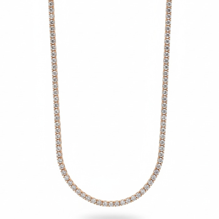 Rose gold Tennis necklace with diamonds (7)