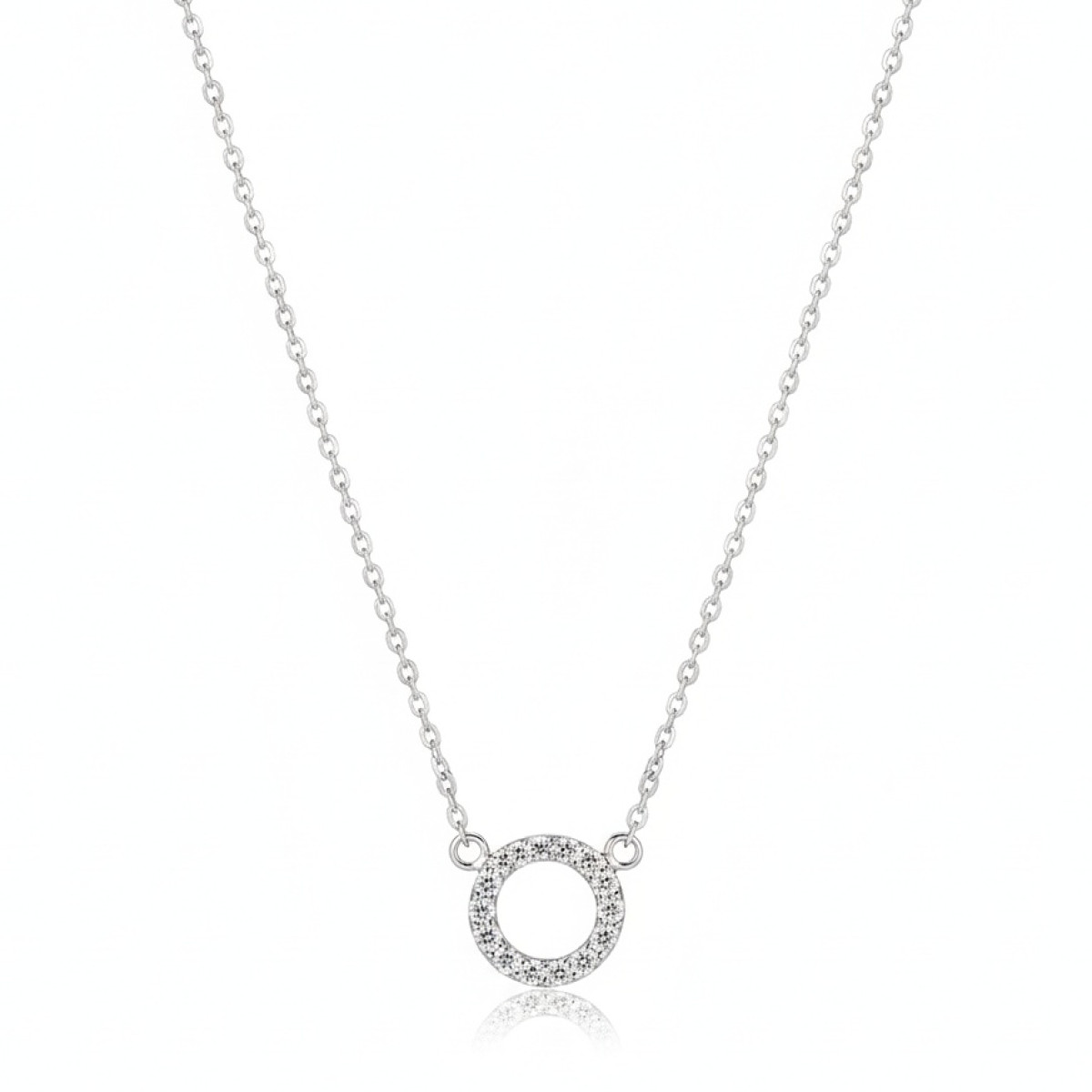  White gold chain with diamond pendant "Areta" (187), Modern, Gold type: 585, Item in the photo weight: 3.28 g, Gemstone: Brilliant, Gemstone ct.: 0.30 ct, Gemstone ct.: 0.30-0.69 ct - Jewelry online