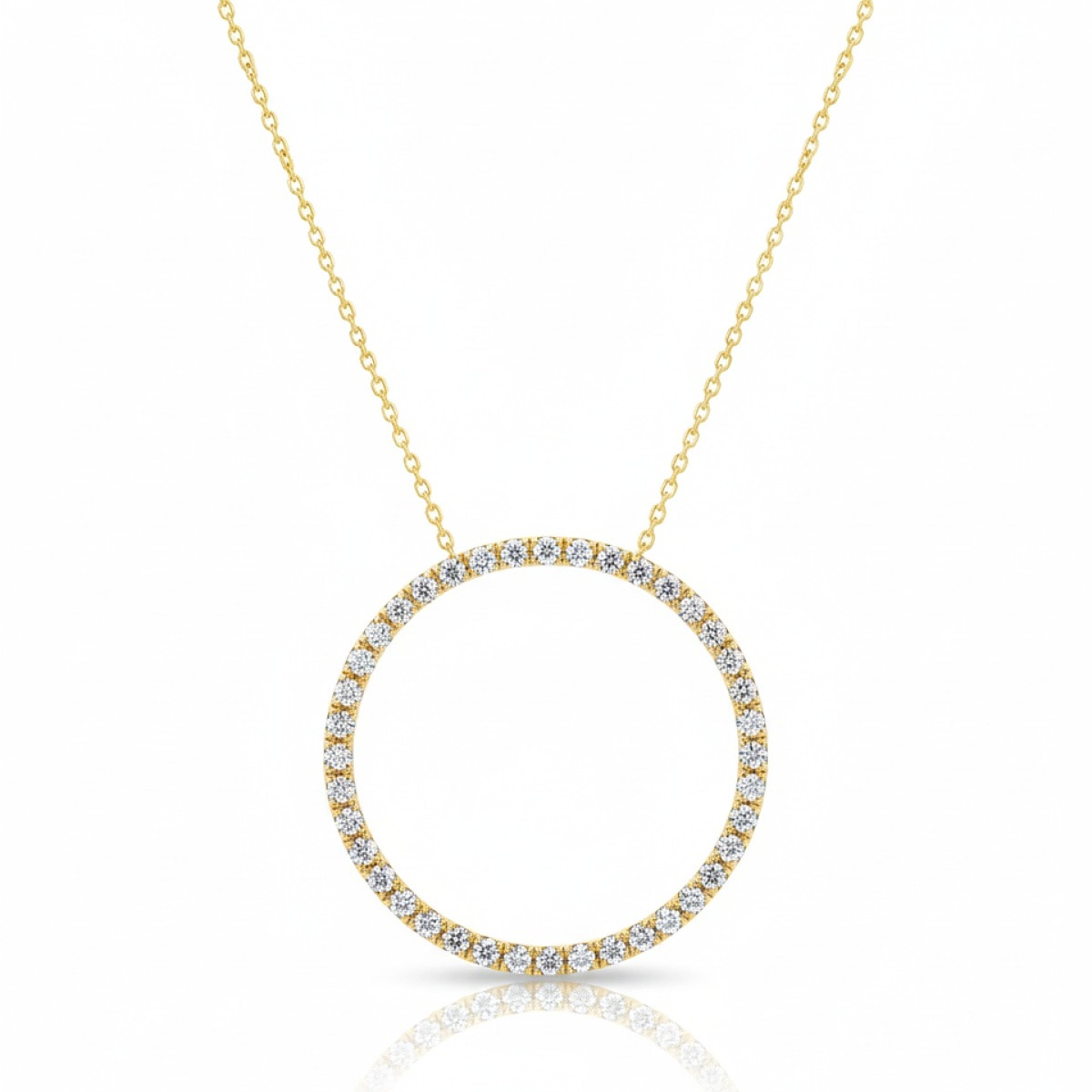 Ekskluzīvs dimantu aplis ar ķēdīti (329), Mūsdienu , Zelta standarts: 585, Produkta foto svars: 6.67 g, Dārgakmeņi: Izcili, Dārgakmens svars: 1.25 ct, Dārgakmens svars ct.: 0.70-1.50 ct - Rotājumlietas internetā