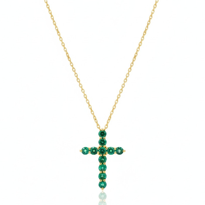 Emerald cross with chain (356)