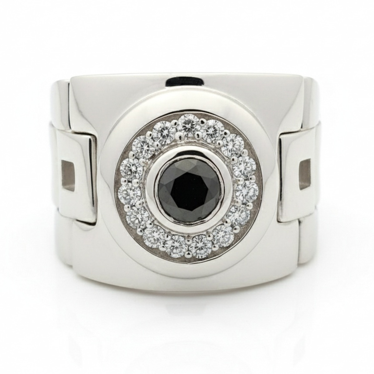 White Gold Men's Diamond Ring (2221), Men's Rings, Gold type: 585, Item in the photo weight: 25.52 g, Gemstone: Diamond, Gemstone ct.: 0.76 ct, Gemstone ct.: 0.70-1.50 ct,  Weight of extra gems: 0.42 ct - Jewelry online