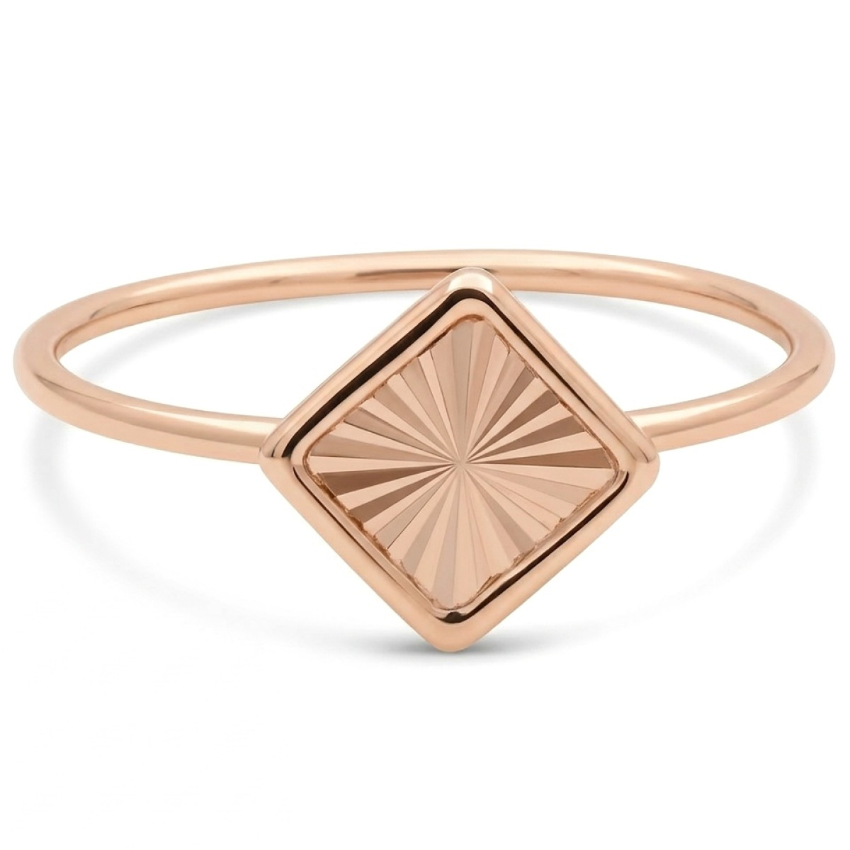 Gold ring "Rhombus" (1136), Without Gemstones, Gold type: 585, Item in the photo weight: 0.73 g - Jewelry online