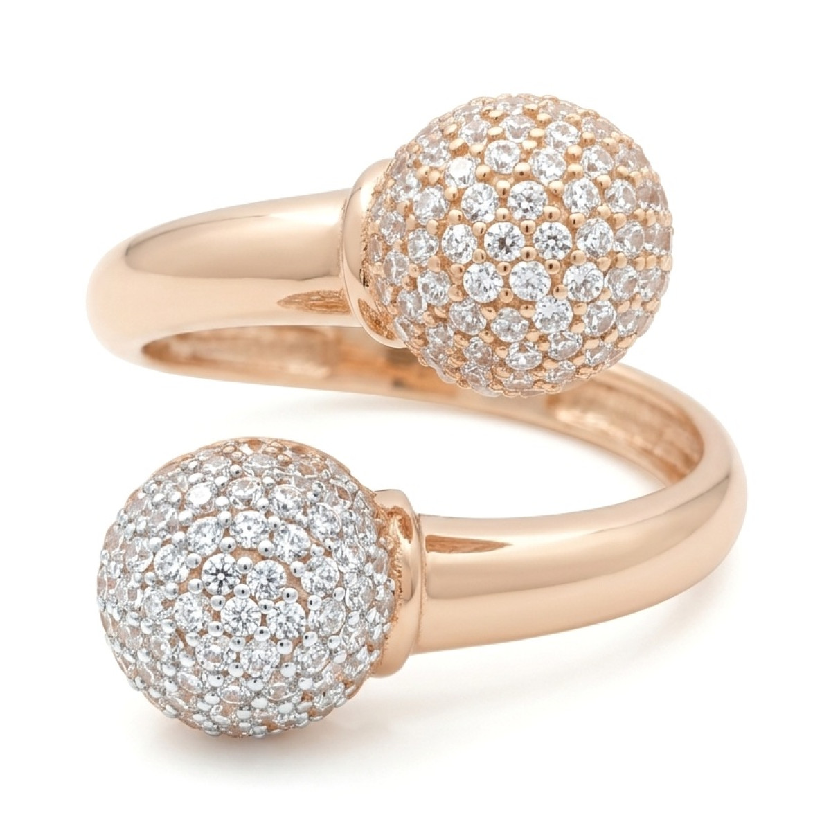 Zelta gredzens "Burbuļi" (1174), Ar acīm, Zelta standarts: 585, Produkta foto svars: 3.91 g, Dārgakmeņi: Cirkons - Rotājumlietas internetā