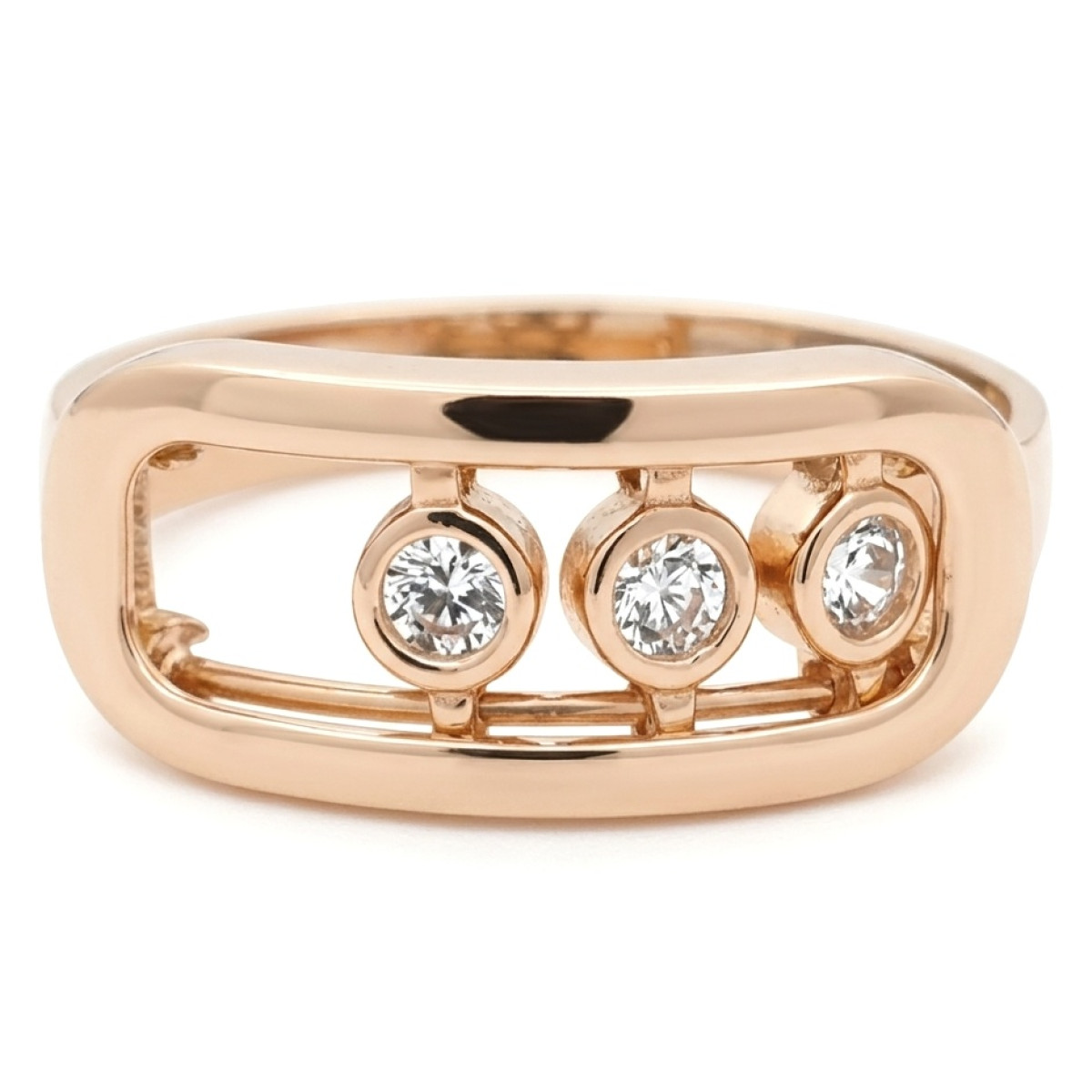 Zelta gredzens ar kustīgām acīm (1250), Ar acīm, Zelta standarts: 585, Produkta foto svars: 2.47 g, Dārgakmeņi: Cirkons - Rotājumlietas internetā