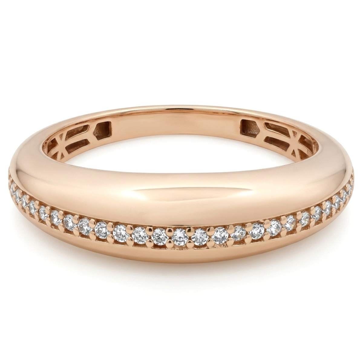 Elegantiškas auksinis žiedas su akutėmis (1670), Su akutėmis, Aukso praba: 585, Gaminio nuotraukoje svoris: 3.30 g, Brangakmenis: Cirkonis - Juvelyrika internetu