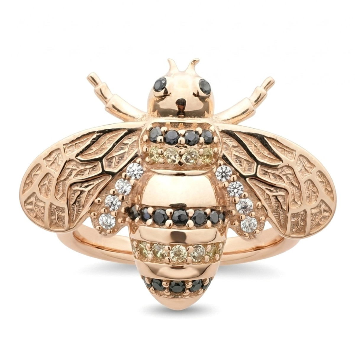 Išskirtinis auksinis žiedas "Musė" (1704), Su akutėmis, Aukso praba: 585, Gaminio nuotraukoje svoris: 4.36 g, Brangakmenis: Cirkonis - Juvelyrika internetu