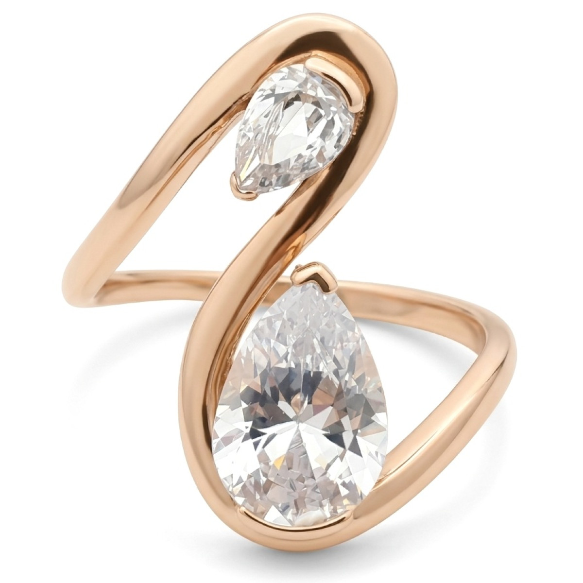 Elegantiškas moteriškas žiedas su akutėmis (1706), Su akutėmis, Aukso praba: 585, Gaminio nuotraukoje svoris: 3.33 g, Brangakmenis: Cirkonis - Juvelyrika internetu