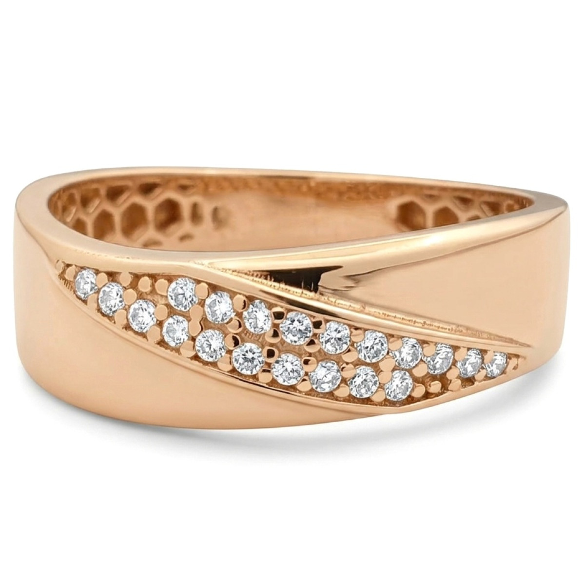 Auksinis žiedas su akutėmis (1808), Su akutėmis, Aukso praba: 585, Gaminio nuotraukoje svoris: 2.47 g, Brangakmenis: Cirkonis - Juvelyrika internetu