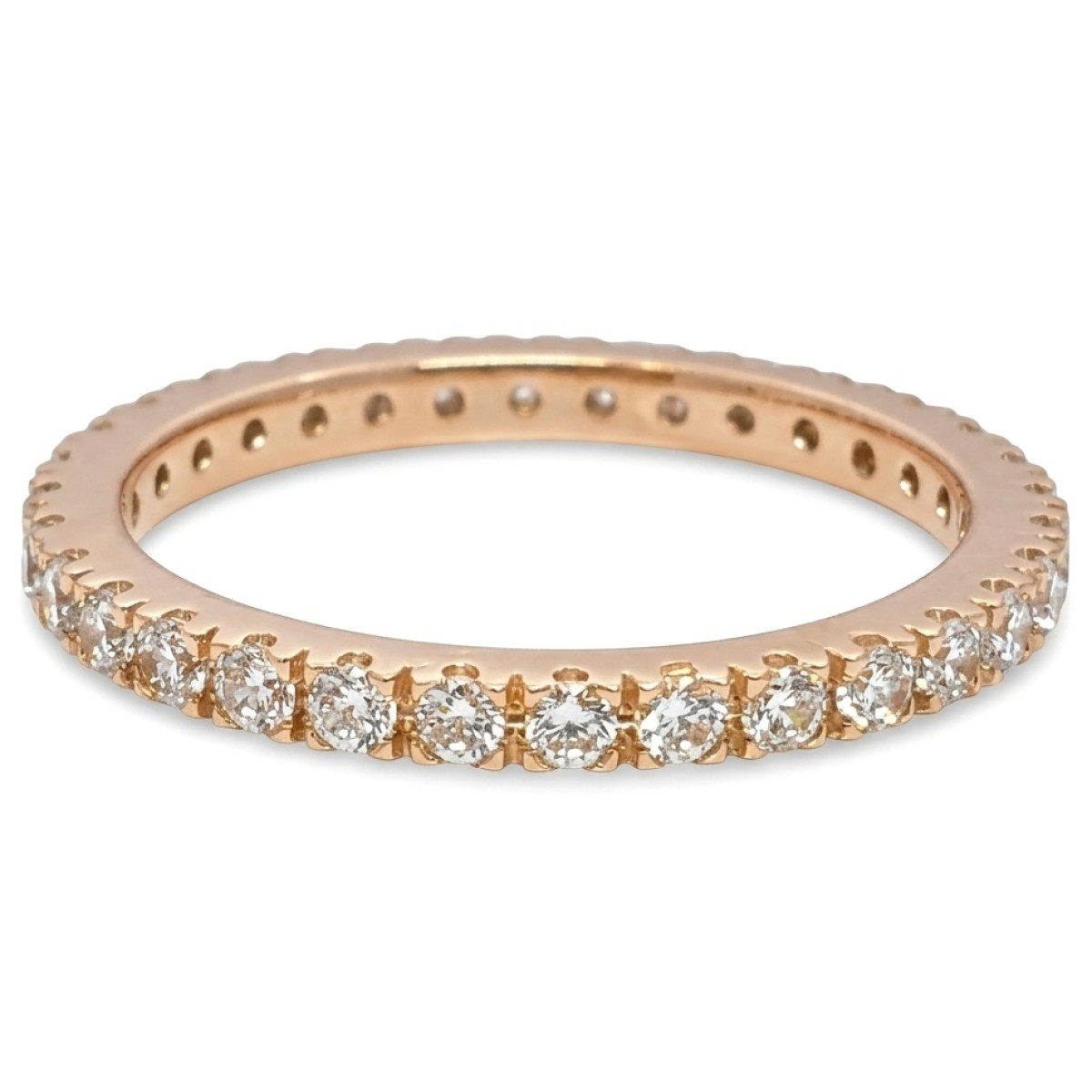 Zirconia mesh ribbon ring (1892), With Gemstones, Gold type: 585, Item in the photo weight: 3.18 g, Gemstone: Zircon - Jewelry online