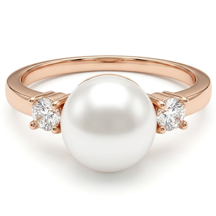 Auksinis žiedas su perlu ir akutėmis (1918)