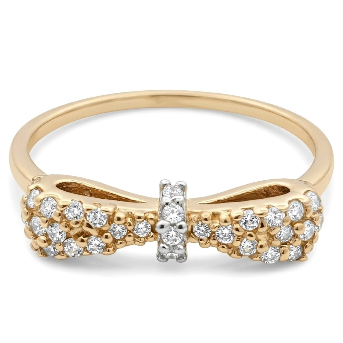 Zelta gredzens "Lente" ar cilpiņām (1940), Ar acīm, Zelta standarts: 585, Produkta foto svars: 1.52 g, Dārgakmeņi: Cirkons - Rotājumlietas internetā