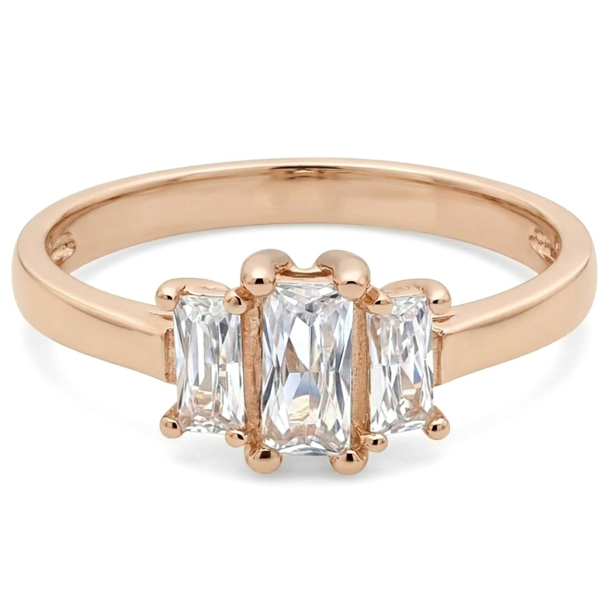 Zelta gredzens ar trim acīm (1959), Ar acīm, Zelta standarts: 585, Produkta foto svars: 2.01 g, Dārgakmeņi: Cirkons - Rotājumlietas internetā