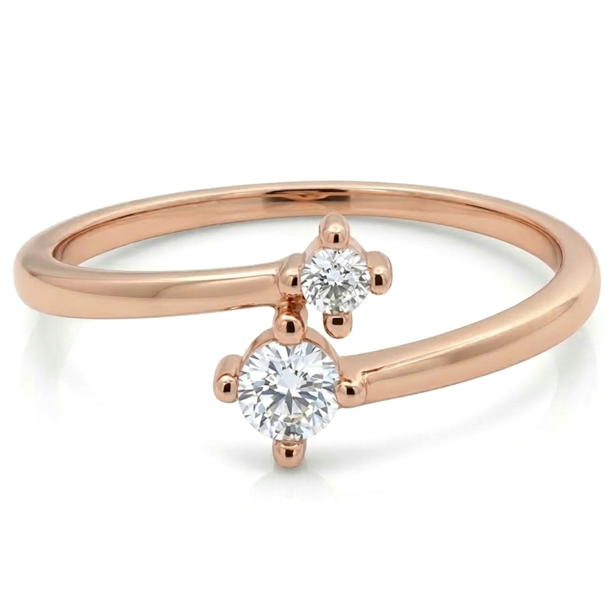 Golden Ring with Two Eyes (1968), With Gemstones, Gold type: 585, Item in the photo weight: 1.33 g, Gemstone: Zircon - Jewelry online